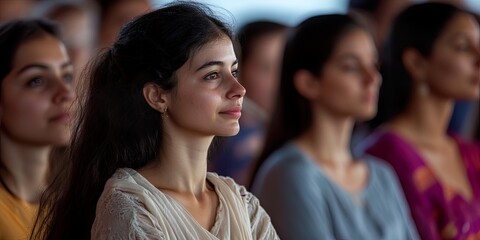 Attentive Audience Deeply Engaged in Maharishi Dayanand Saraswatis Philosophy Lecture