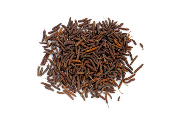 Dried long pepper or Indian long pepper