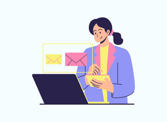 Illustration of an Email Service Online Working