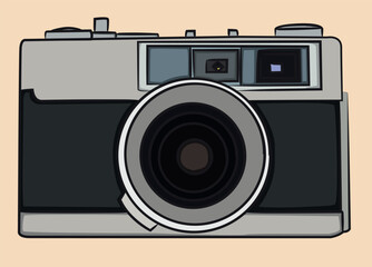 camera illustration, camera of photography, gray camera