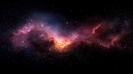 Fototapeta premium Deep Space Seamless Pattern with Star Clusters and Cosmic Elements in Vibrant Colors