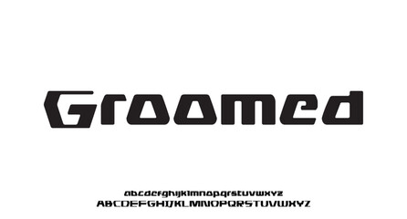 Abstract sporty technology science alphabet font. digital space typography vector illustration design 