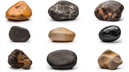 Collection of Smooth River Rocks and Stones - Various Colors and Textures