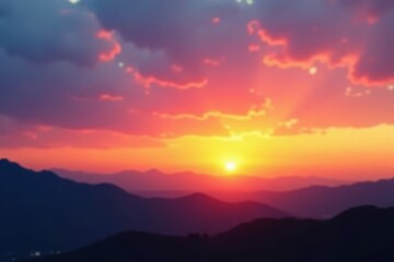 Obraz premium Blurred sunset sky, warm color gradient, tranquil scene, tranquil, warm