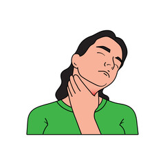 a woman had a pain in her throat.eps