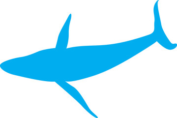 Blue whale silhouette vector illustration, perfect for ocean-themed designs, creative projects, and professional use. Fully editable and scalable for print and digital applications