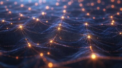 Network connection glowing nodes abstract digital background