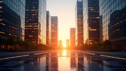 Fototapeta premium Illuminating the Path to Success: Where Vision Meets Opportunity in the Heart of Innovation. Future Business city 