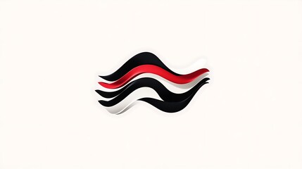 Abstract wavy shapes in red, white, and black. Use for graphic design