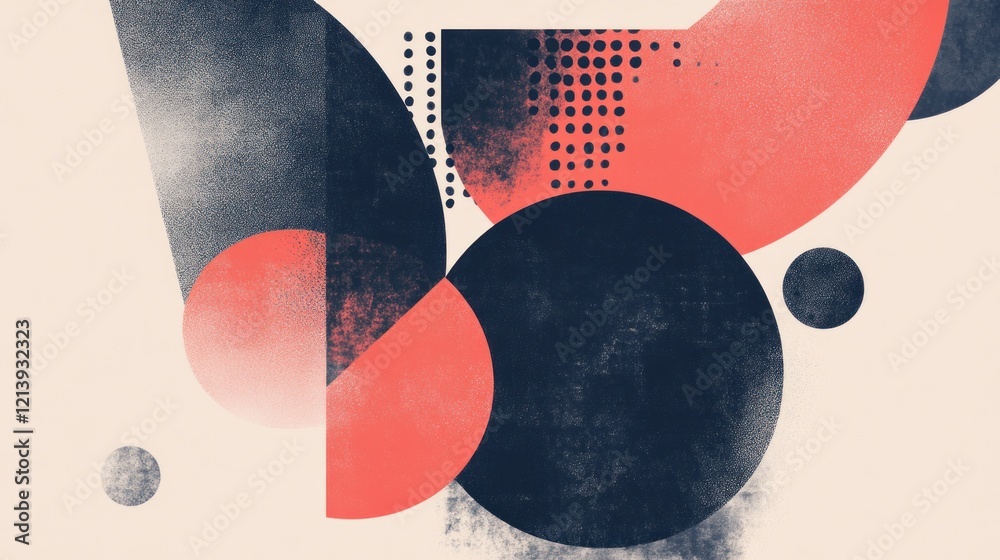 Poster abstract geometric design featuring circles and dots