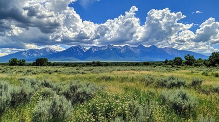 Majestic Mountain Range Under a Cloudy Sky