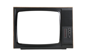 Old tv on isolated. Retro technology concept. Blank screen for text.