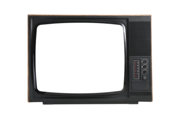 Old tv on isolated. Retro technology concept. Blank screen for text.