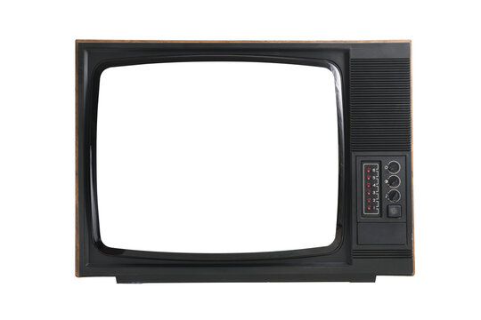 Old tv on isolated. Retro technology concept. Blank screen for text.