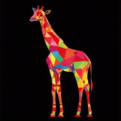Obraz premium Colorful giraffe polygonal design