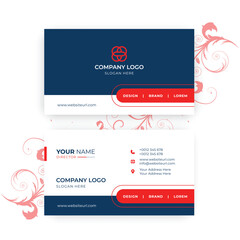 Double sided professional visiting card, business card template for individual info vector