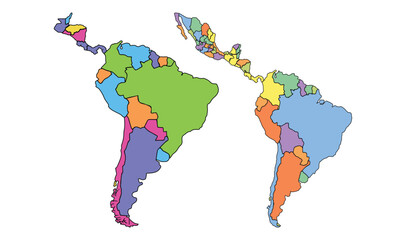 Map of America, isolated on white background. Vector EPS.10