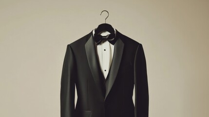 Elegant Black Men's Tuxedo with Satin Lapels
