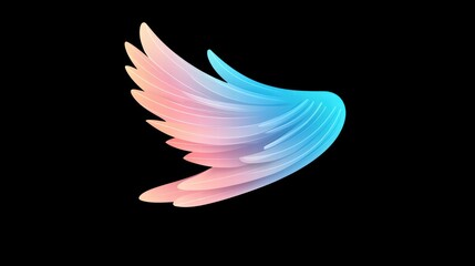 Obraz premium wing icon A wing icon with a gradient color scheme, modern and dynamic.