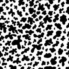 Abstract hand drawn shape seamless pattern. Random blob pattern spot shape. Vector illustration