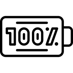 battery percentage line icon