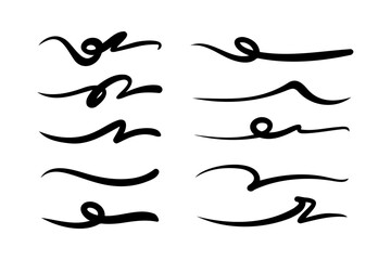 Swooshes and flourish brush stroke collection.