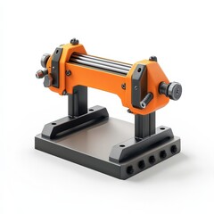 Fototapeta premium Orange and Black Industrial Rolling Machine Device