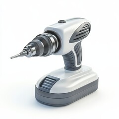 Modern cordless power drill tool isolated on white background