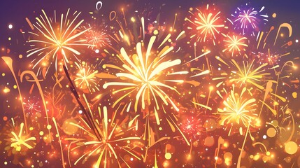 New Year's Eve banner with fireworks and space to add a message or invitation.
