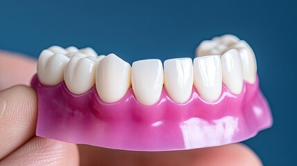 Fototapeta premium Close-up of dental model showcasing realistic teeth structure