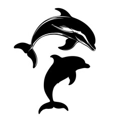 Silhouette of dolphin illustration