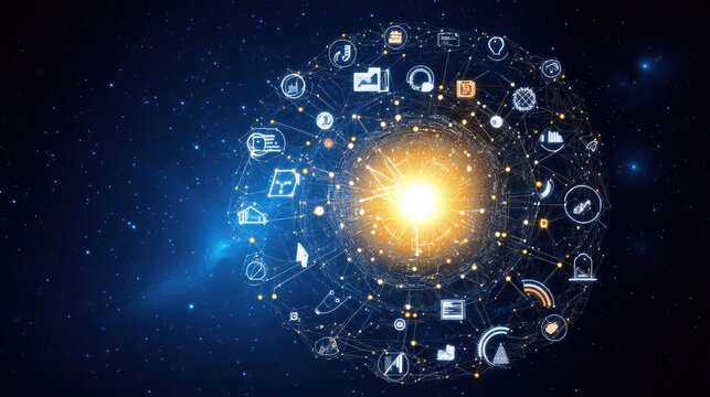 Conceptual representation of interconnected digital universe