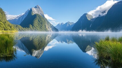 Majestic Mountain Reflections In A Calm Lake