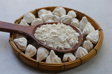 White clay filler, Soft-prepared chalk.  Thai tradition, Songkran festival