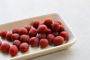 Traditional Japanese sour plums, red plum