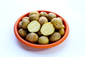 Raw fresh organic potatoes, Tiny potatoes