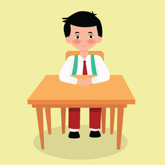 indonesian elementary student ready in class3