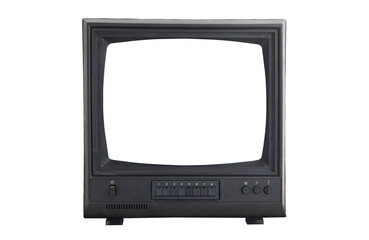 Old tv on isolated. Retro technology concept. Blank screen for text.
