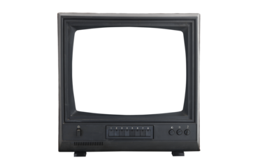 Old tv on isolated. Retro technology concept. Blank screen for text.