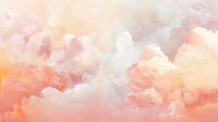Fototapeta premium Pastel cloudscape, sunrise, aerial view, dreamy background, design