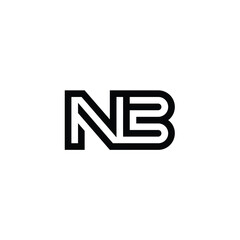 Obraz premium NB monogram logo design letter text name symbol monochrome logotype alphabet character simple logo