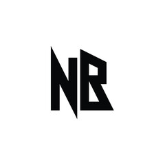 NB monogram logo design letter text name symbol monochrome logotype alphabet character simple logo