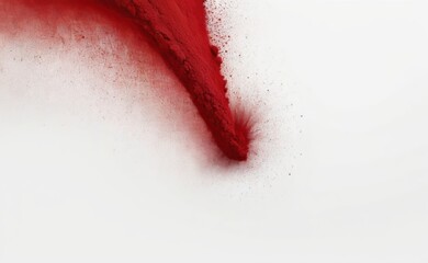 Fototapeta premium A powerful explosion captured in mid-air, with a cloud of red dust and debris erupting outwards.