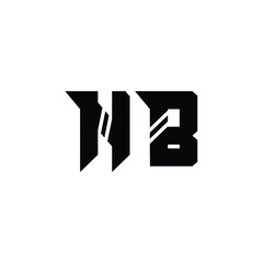 NB monogram logo design letter text name symbol monochrome logotype alphabet character simple logo