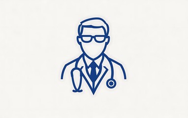 Fototapeta premium Doctor profile icon, healthcare, professional, simple illustration, user interface