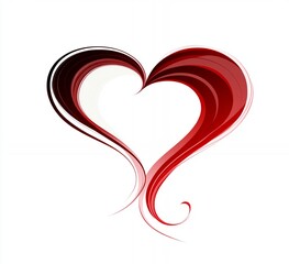 Elegant Red Abstract Heart Design Romantic Valentines Day Vector Illustration love card line love