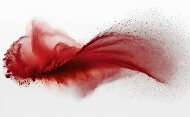 A powerful explosion captured in mid-air, with a cloud of red dust and debris erupting outwards.