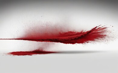 A powerful explosion captured in mid-air, with a cloud of red dust and debris erupting outwards.