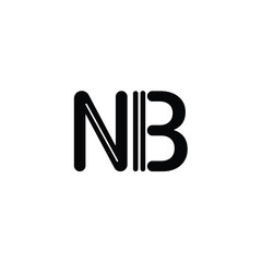 NB monogram logo design letter text name symbol monochrome logotype alphabet character simple logo