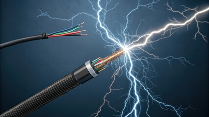 fiber optic cable and lightning